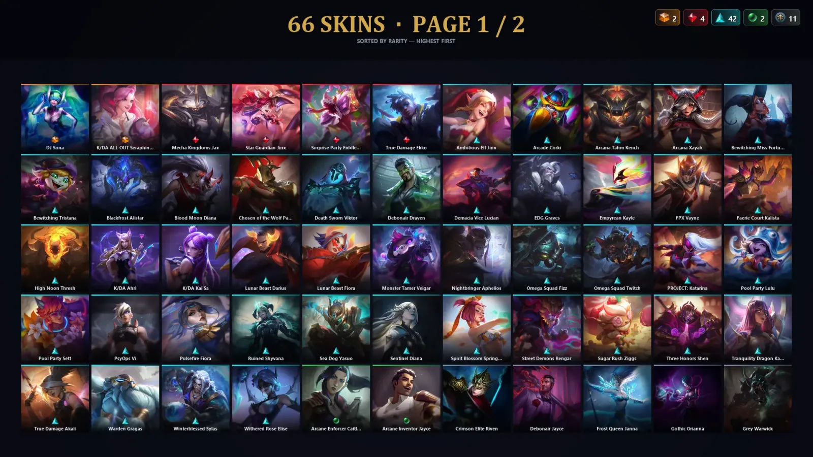 [LoL] | TR | Level 128 | Emerald IV | 162 Champions | 66 Skins — LoL account