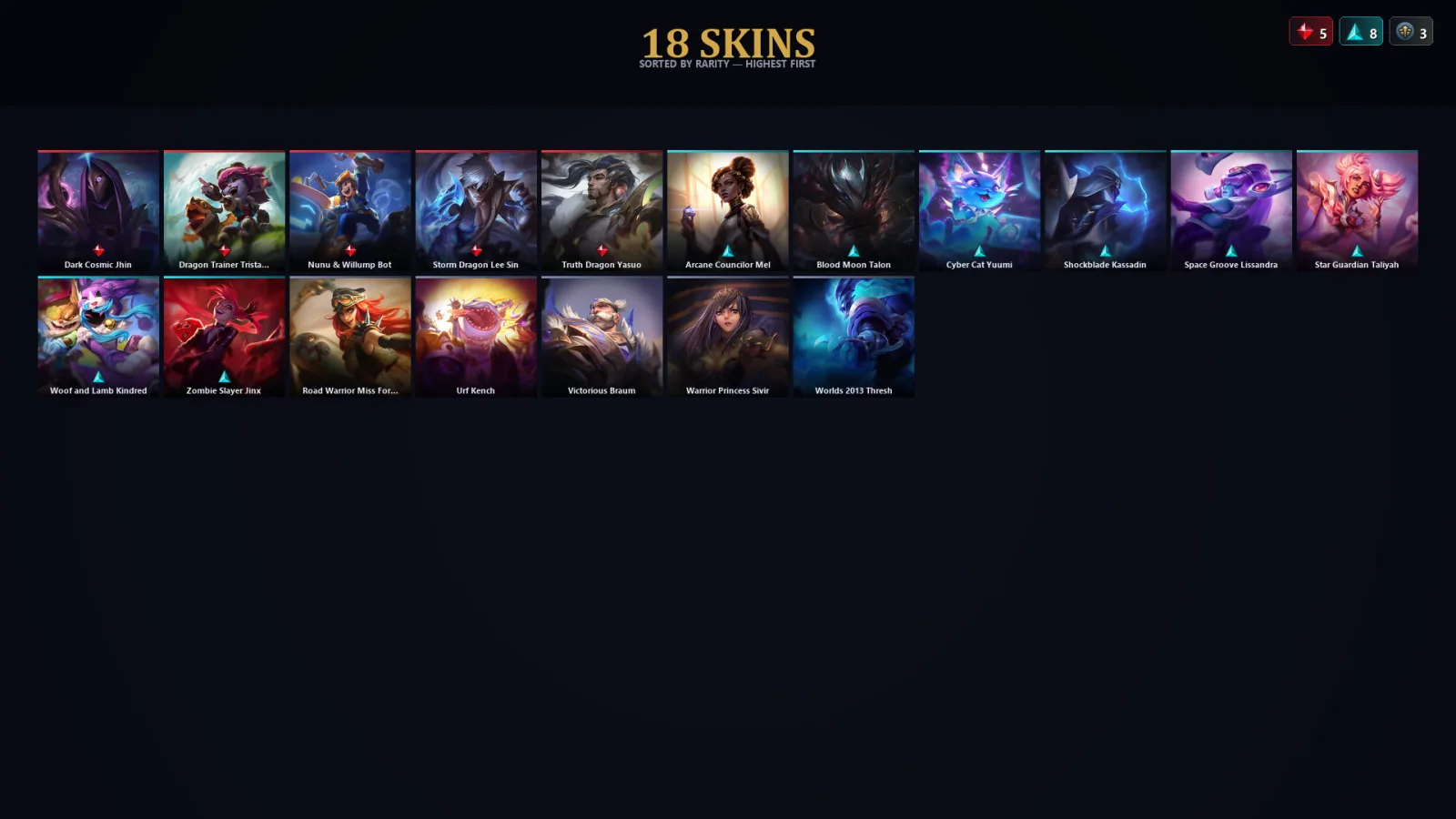 [LoL] | TR | Level 83 | Emerald III | 173 Champions | 18 Skins