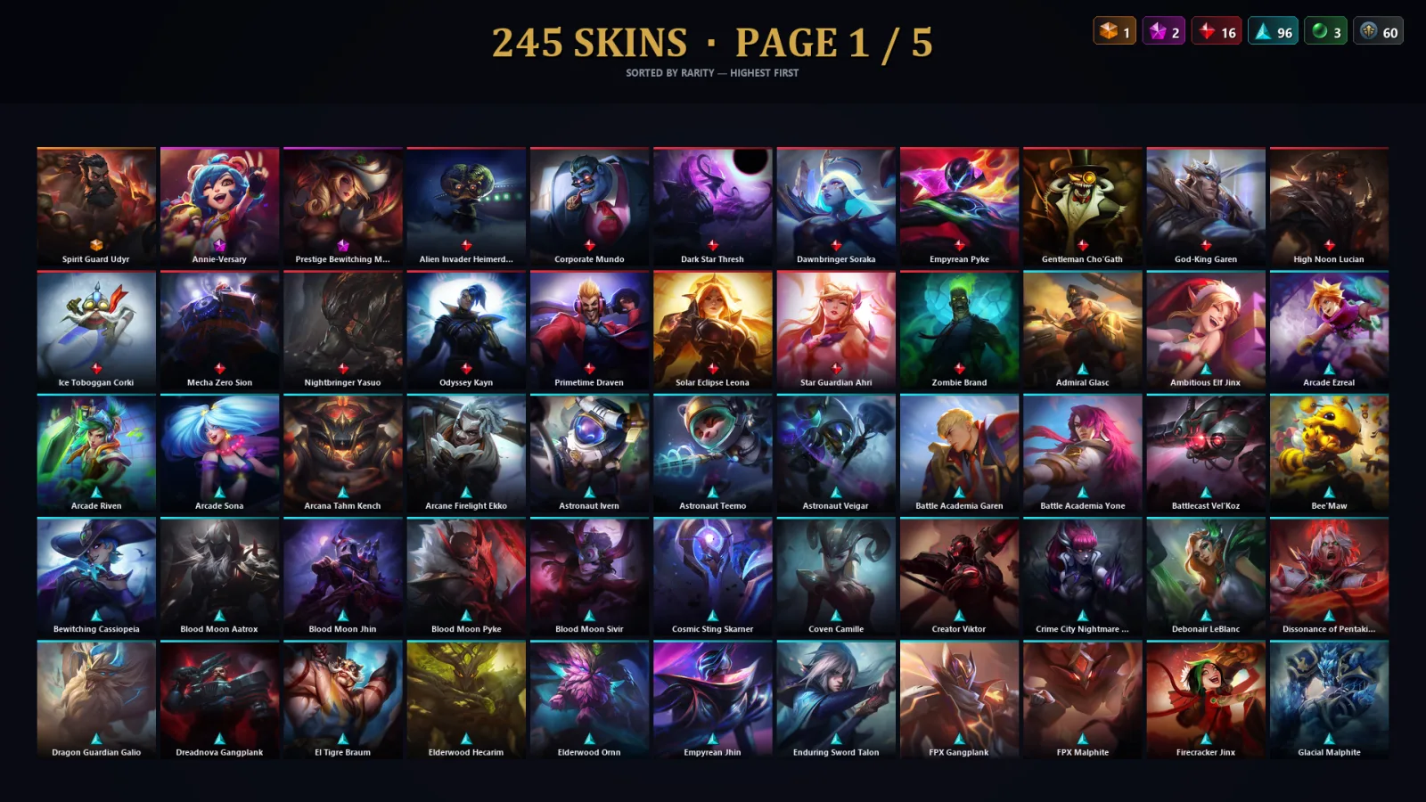 [LoL] | NA | Level 379 | 172 Champions | 245 Skins — Fisherman Fizz