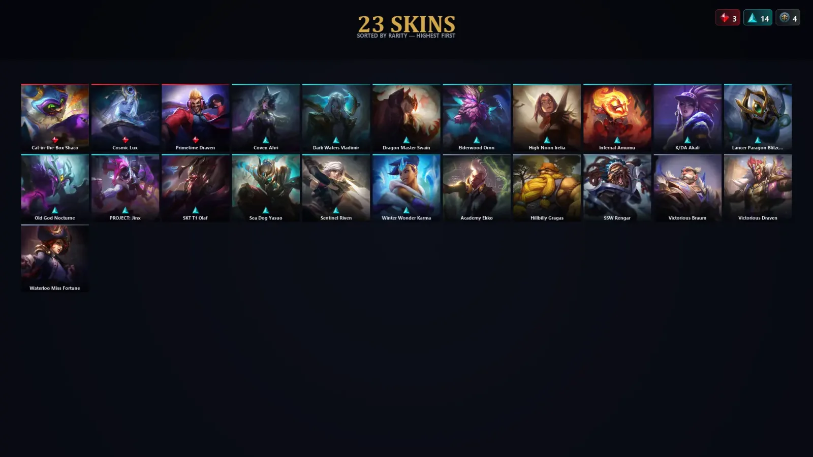[LoL] | TR | Level 160 | Platinum III | 116 Champions | 23 Skins | 45,061 BE — LoL account