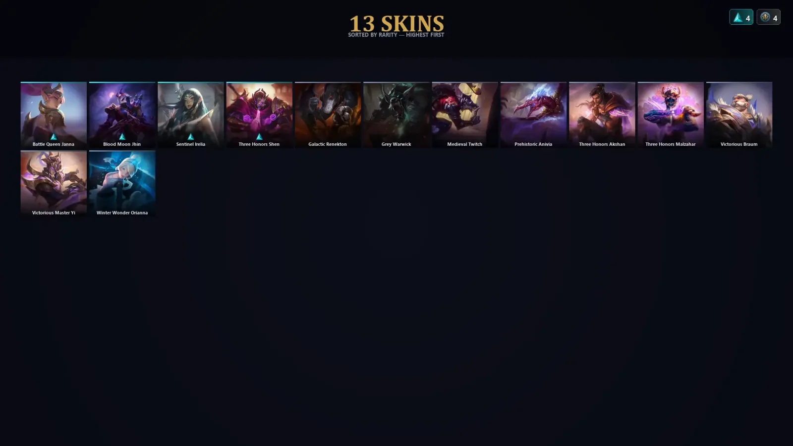 [LoL] | TR | Level 52 | Platinum II | 77 Champions | 13 Skins — LoL account