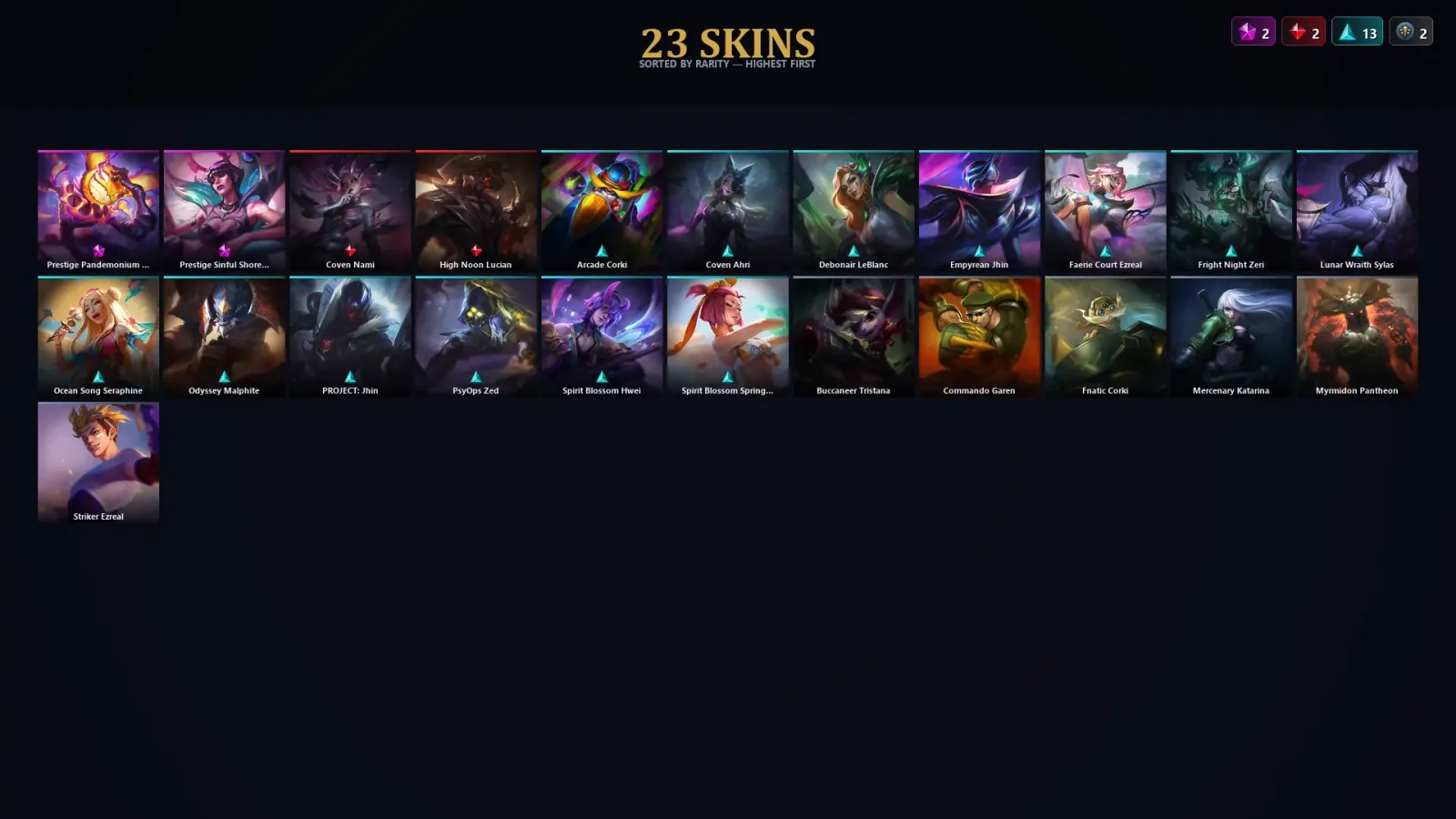 [LoL] | EUW | Level 51 | Diamond III | 87 Champions | 23 Skins