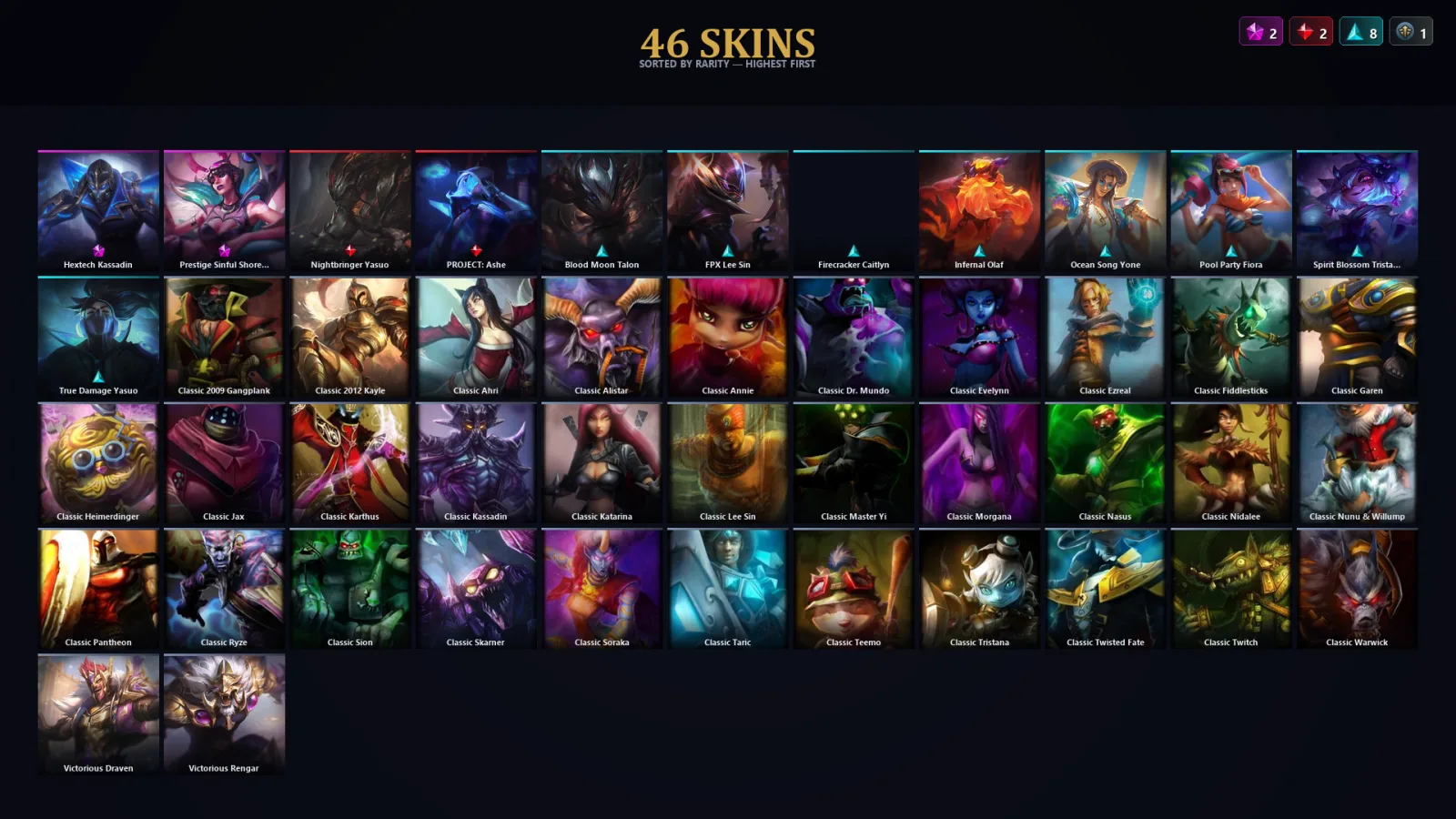 [LoL] | TR | Level 61 | Gold II | 122 Champions | 46 Skins