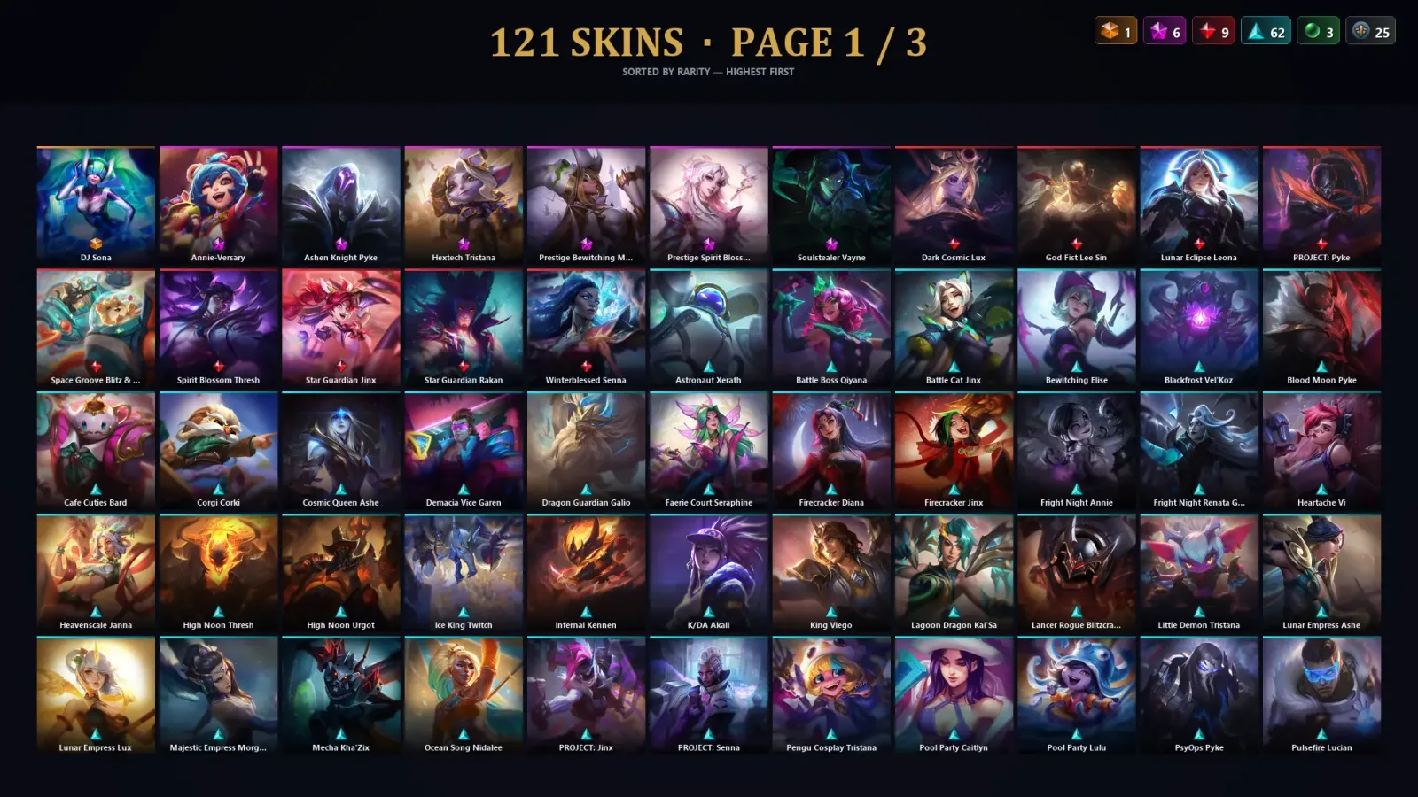 [LoL] | EUW | Level 295 | Diamond II | 153 Champions | 121 Skins | 55,190 BE — LoL account