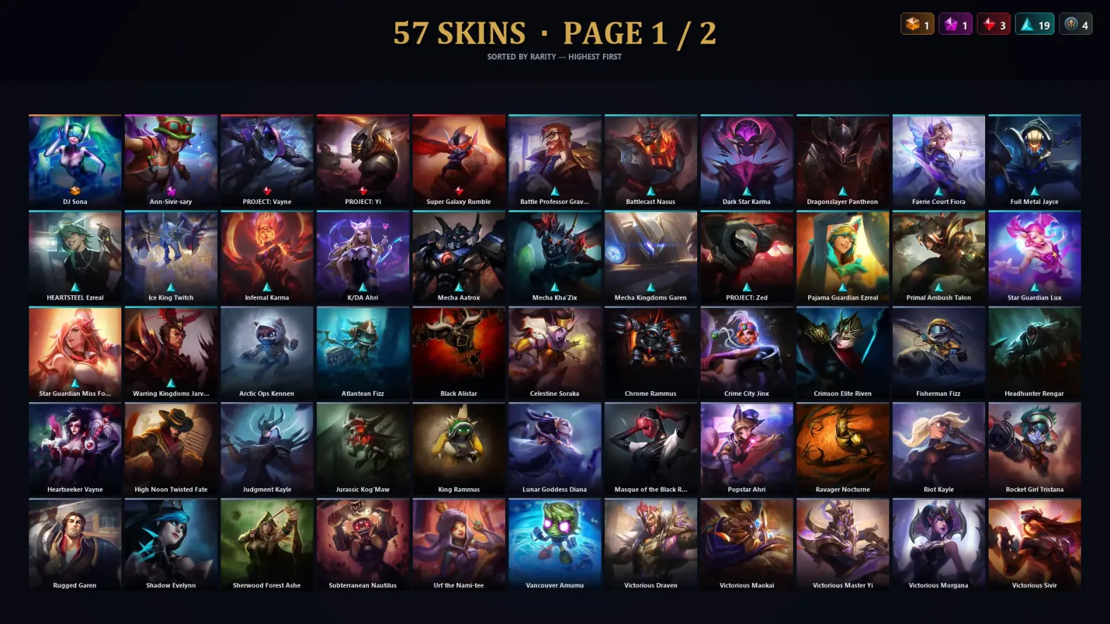 [LoL] | TR | Level 88 | Diamond IV | 144 Champions | 57 Skins | 17,959 BE