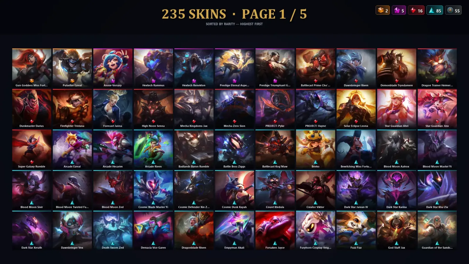 [LoL] | EUW | Level 382 | 173 Champions | 235 Skins | 15,478 BE