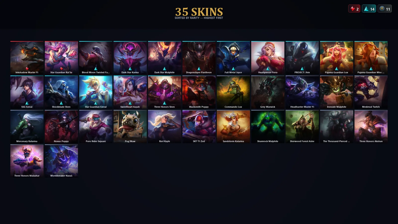 [LoL] | TR | Level 155 | Platinum IV | 117 Champions | 35 Skins | 34,153 BE
