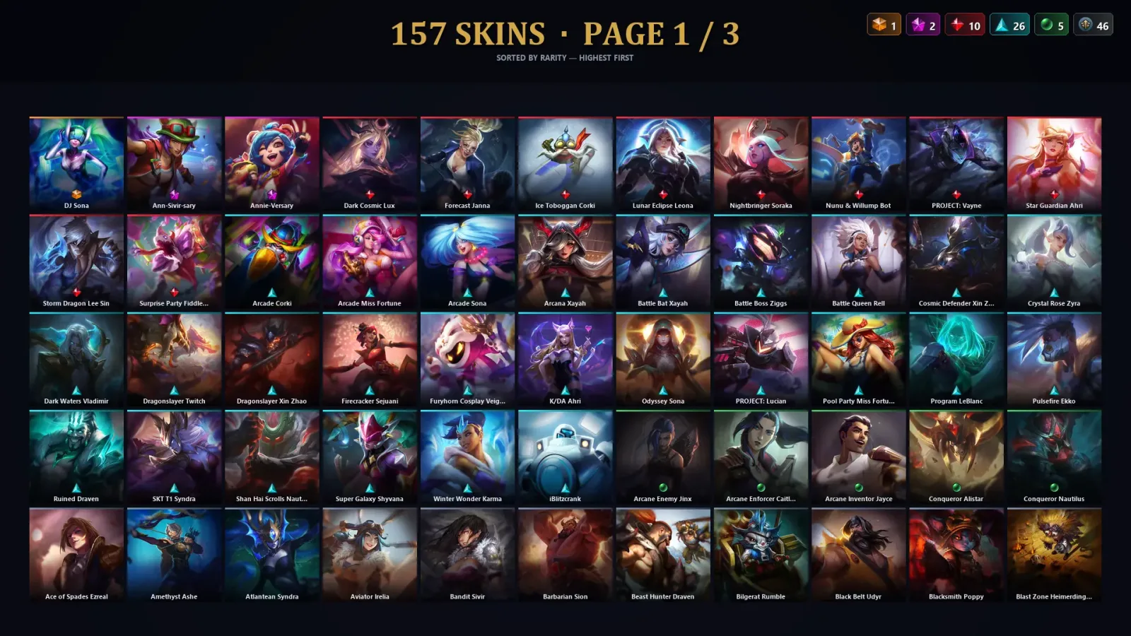 [LoL] | TR | Level 365 | 171 Champions | 157 Skins | 149,918 BE — LoL account