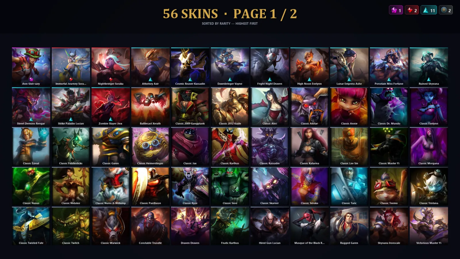 [LoL] | TR | Level 93 | 171 Champions | 24 Skins