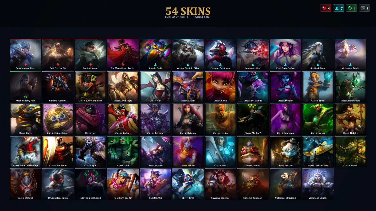 [LoL] | EUW | Level 61 | Gold I | 59 Champions | 54 Skins