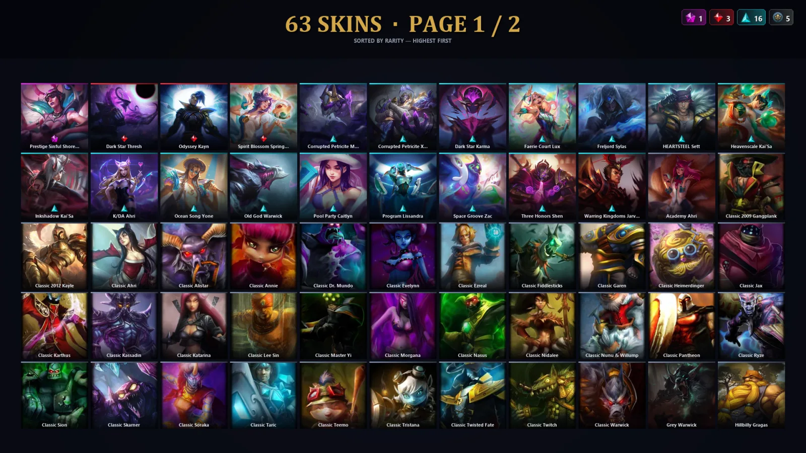 [LoL] | TR | Level 55 | Diamond III | 139 Champions | 63 Skins | 11,175 BE