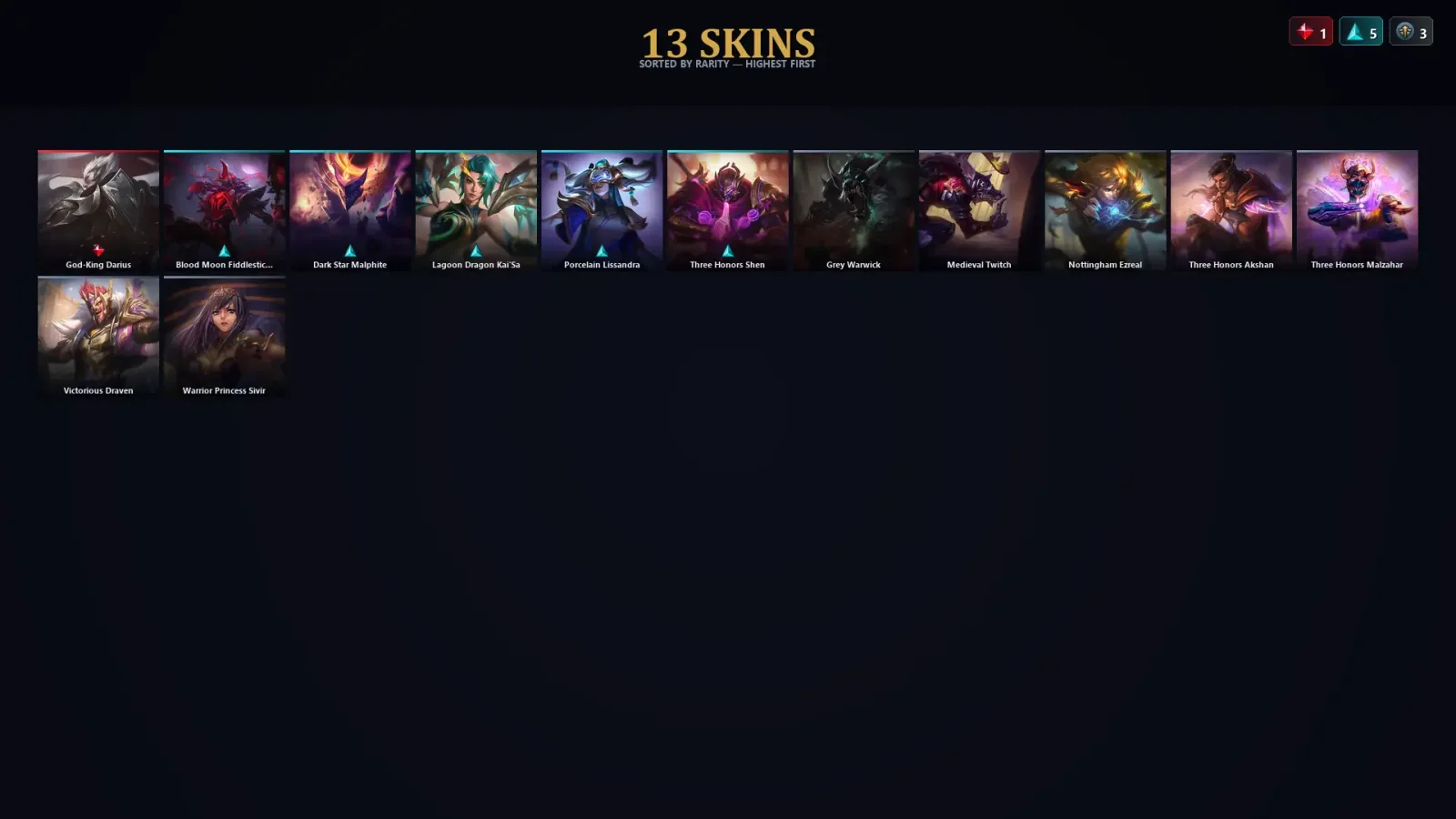 [LoL] | TR | Level 93 | Platinum I | 141 Champions | 13 Skins