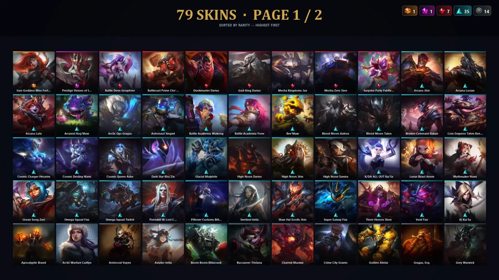 [LoL] | TR | Level 176 | Gold IV | 173 Champions | 79 Skins | 25,709 BE