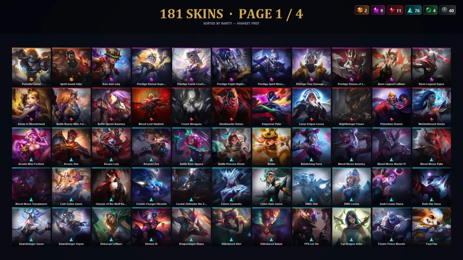 [LoL] | TR | Level 479 | Gold III | 172 Champions | 181 Skins | 103,755 BE — LoL account