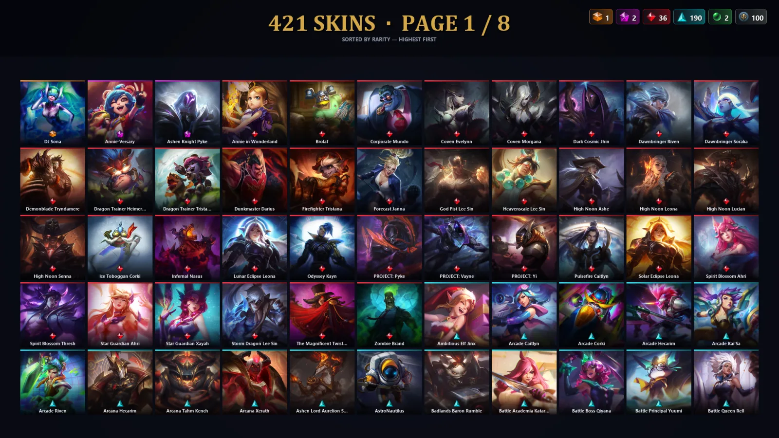 [LoL] | EUW | Level 30 | 173 Champions | 389 Skins | 41,475 BE