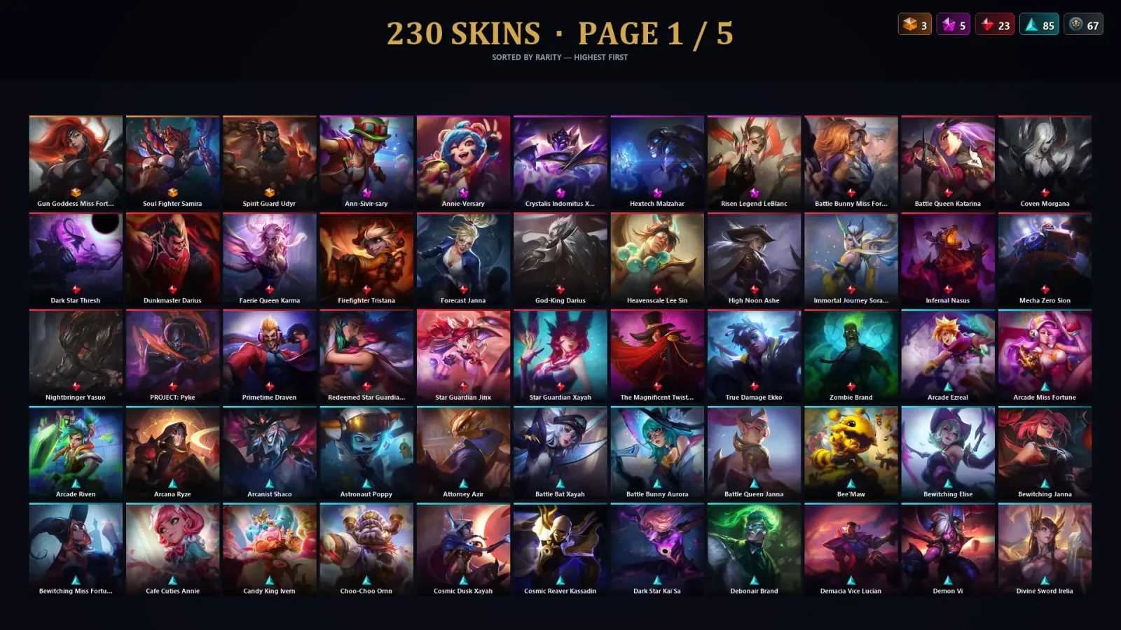 [LoL] | EUW | Level 490 | 172 Champions | 230 Skins — LoL account