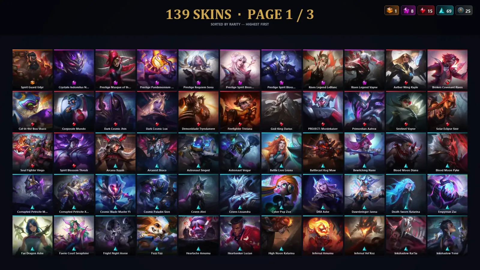 [LoL] | TR | Level 320 | 173 Champions | 139 Skins | 32,410 BE