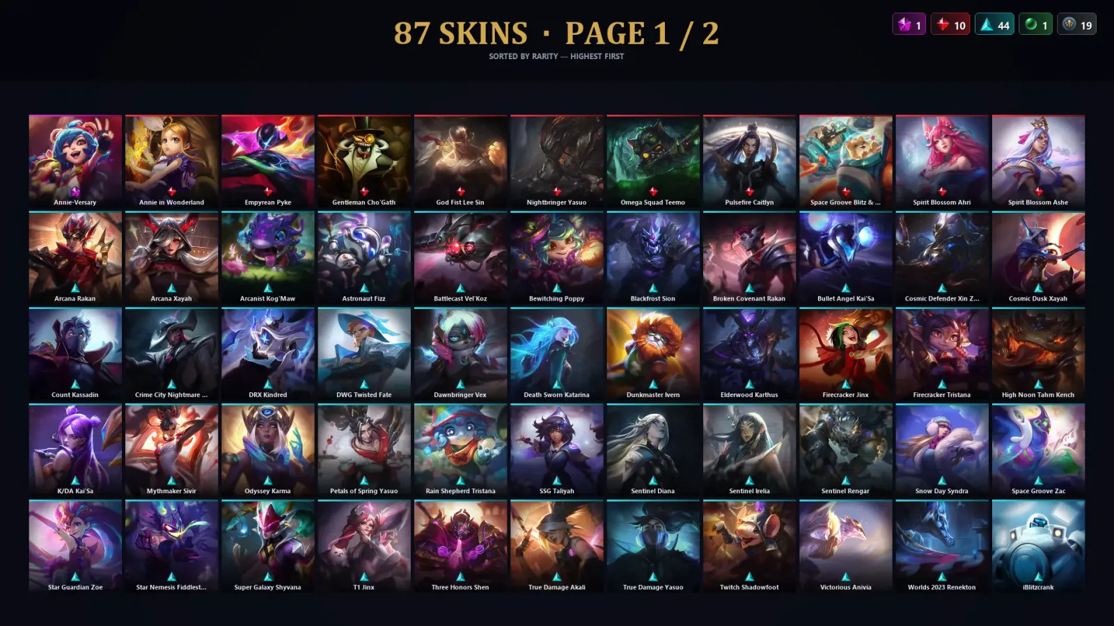 [LoL] | TR | Level 227 | Emerald I | 173 Champions | 87 Skins | 21,720 BE — LoL account