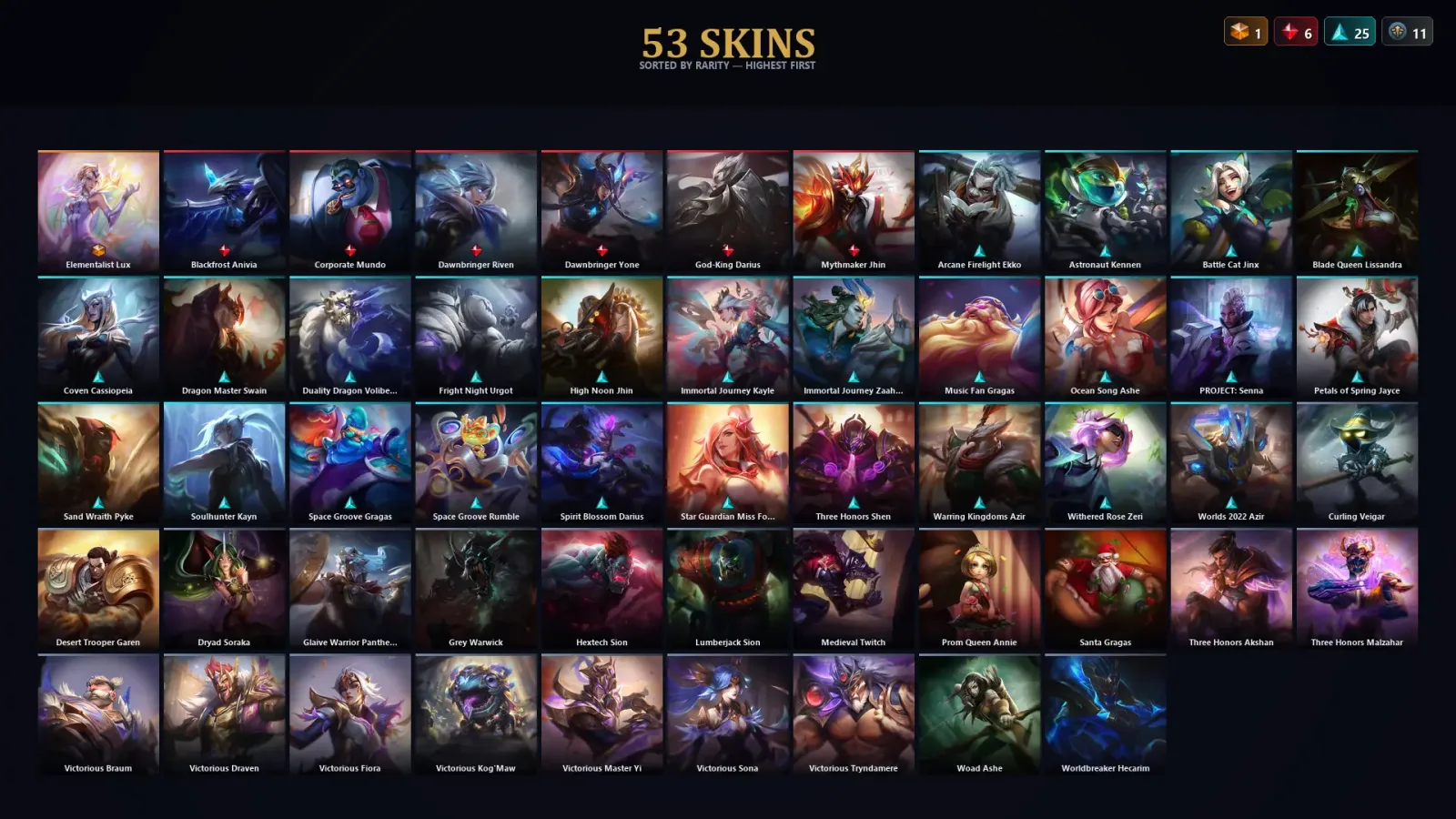 [LoL] | EUW | Level 166 | Emerald III | 105 Champions | 53 Skins | 120,628 BE