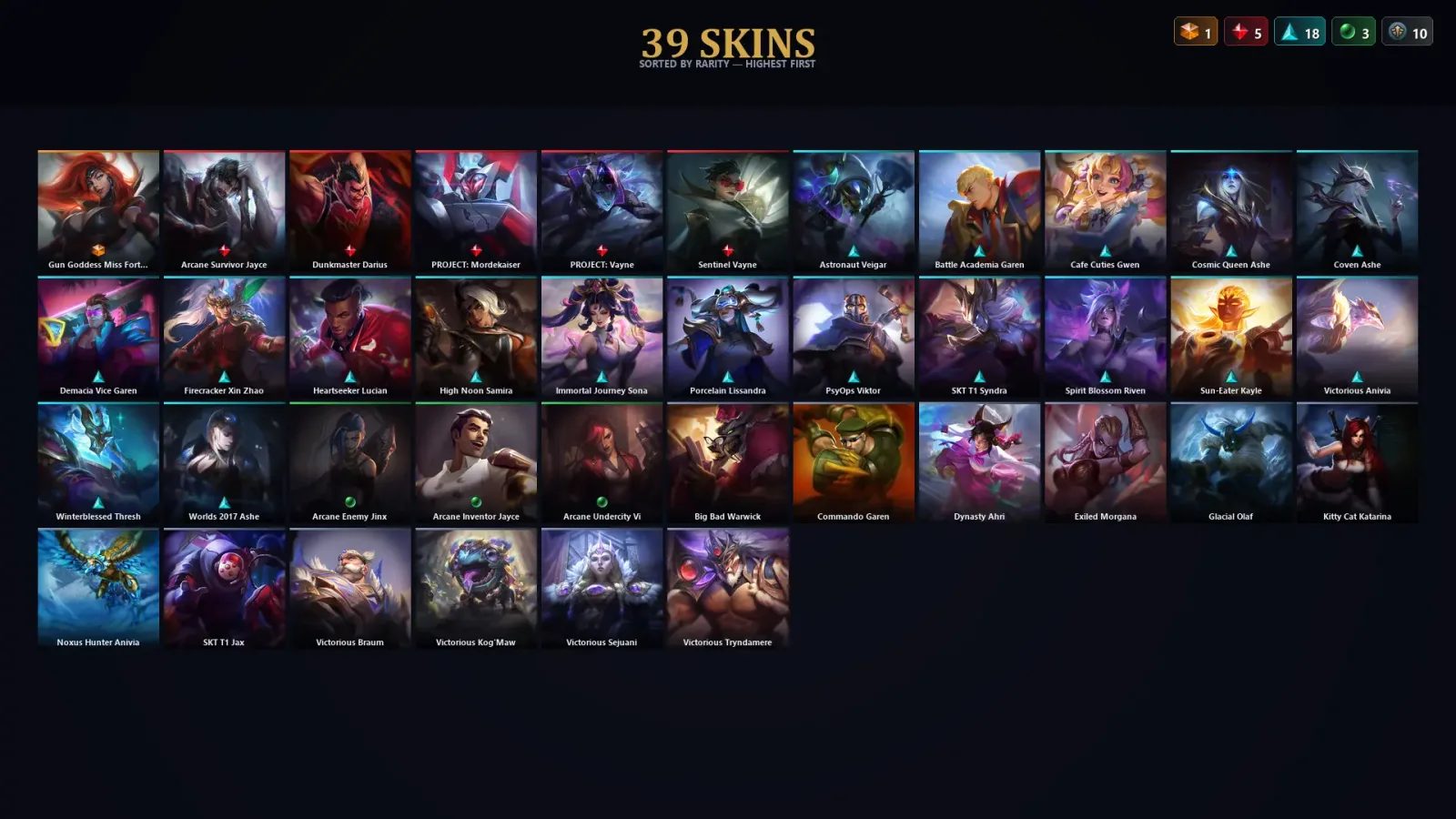 [LoL] | TR | Level 92 | Emerald II | 99 Champions | 39 Skins — LoL account