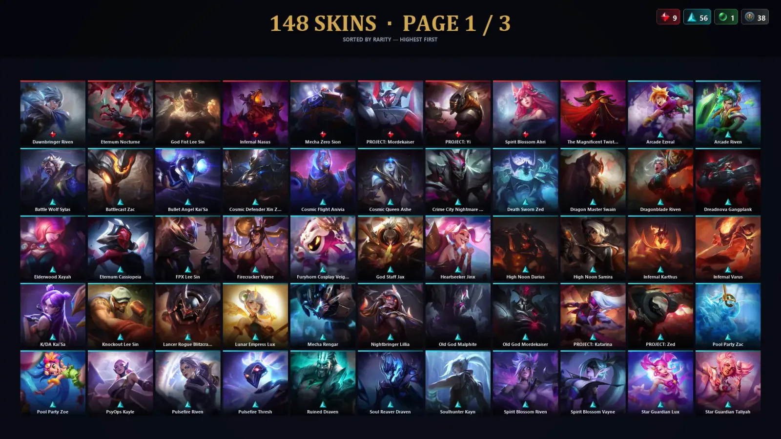 [LoL] | TR | Level 30 | Master | 172 Champions | 148 Skins | 102,919 BE — LoL account
