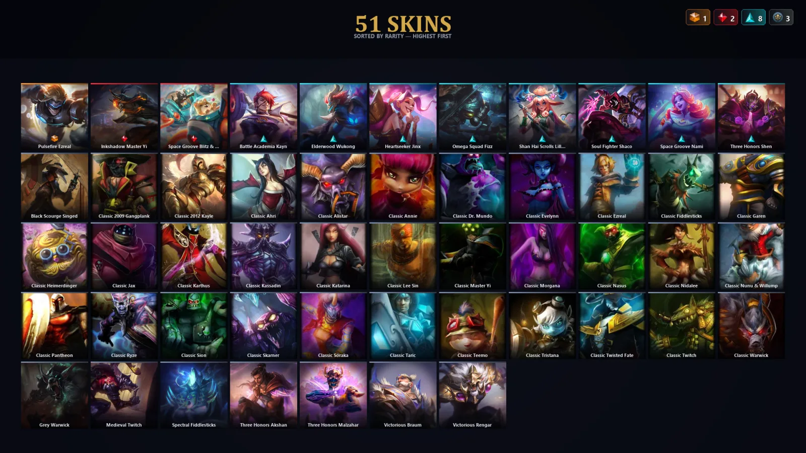 [LoL] | TR | Level 58 | Emerald III | 119 Champions | 51 Skins