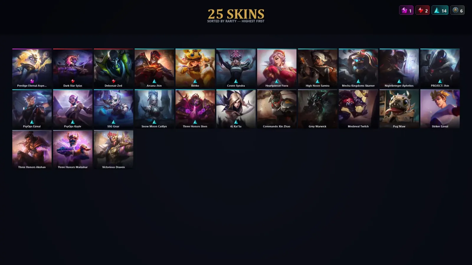 [LoL] | EUW | Level 62 | Emerald I | 80 Champions | 25 Skins