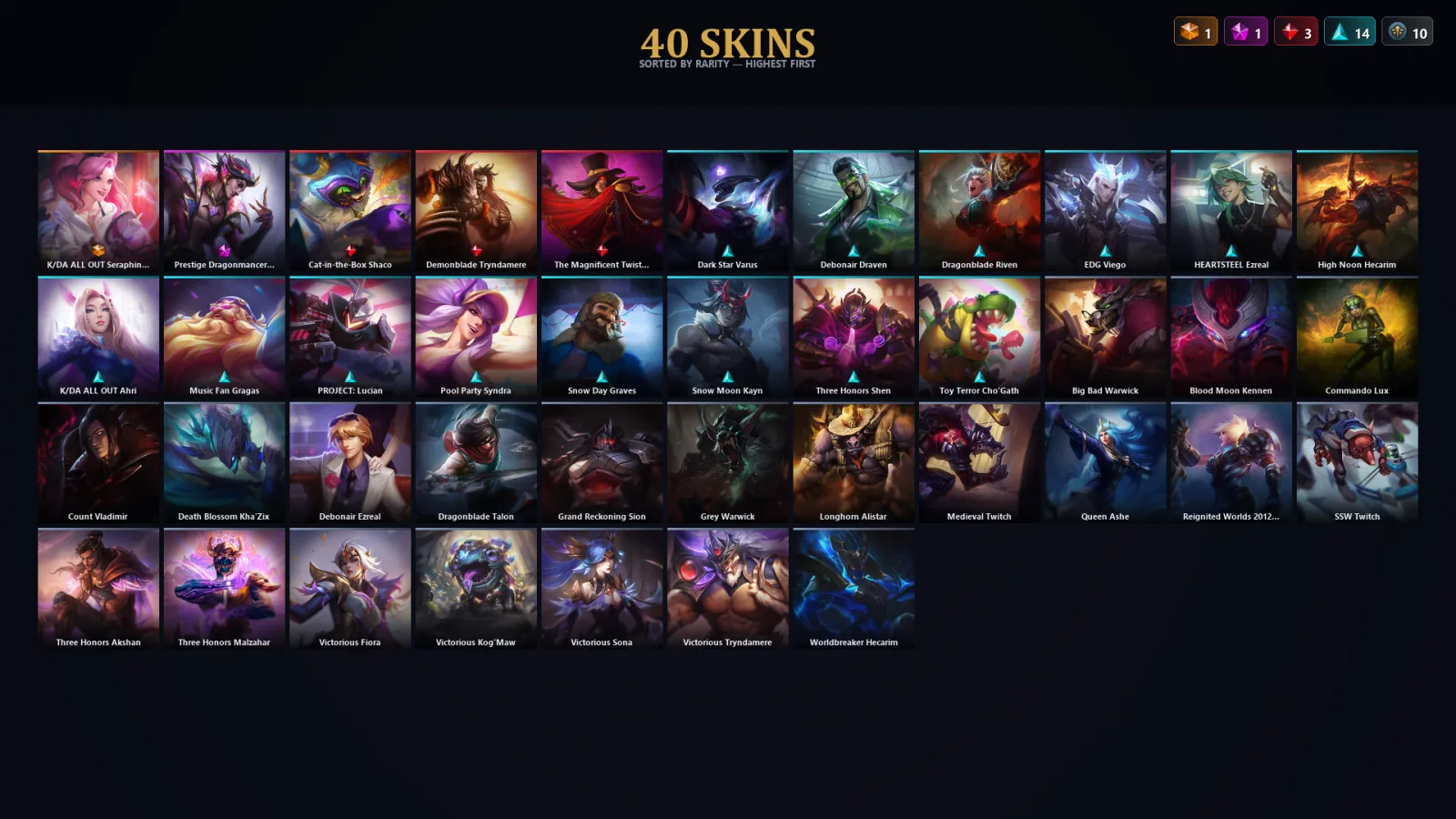 [LoL] | TR | Level 30 | Emerald IV | 137 Champions | 40 Skins | 10,882 BE