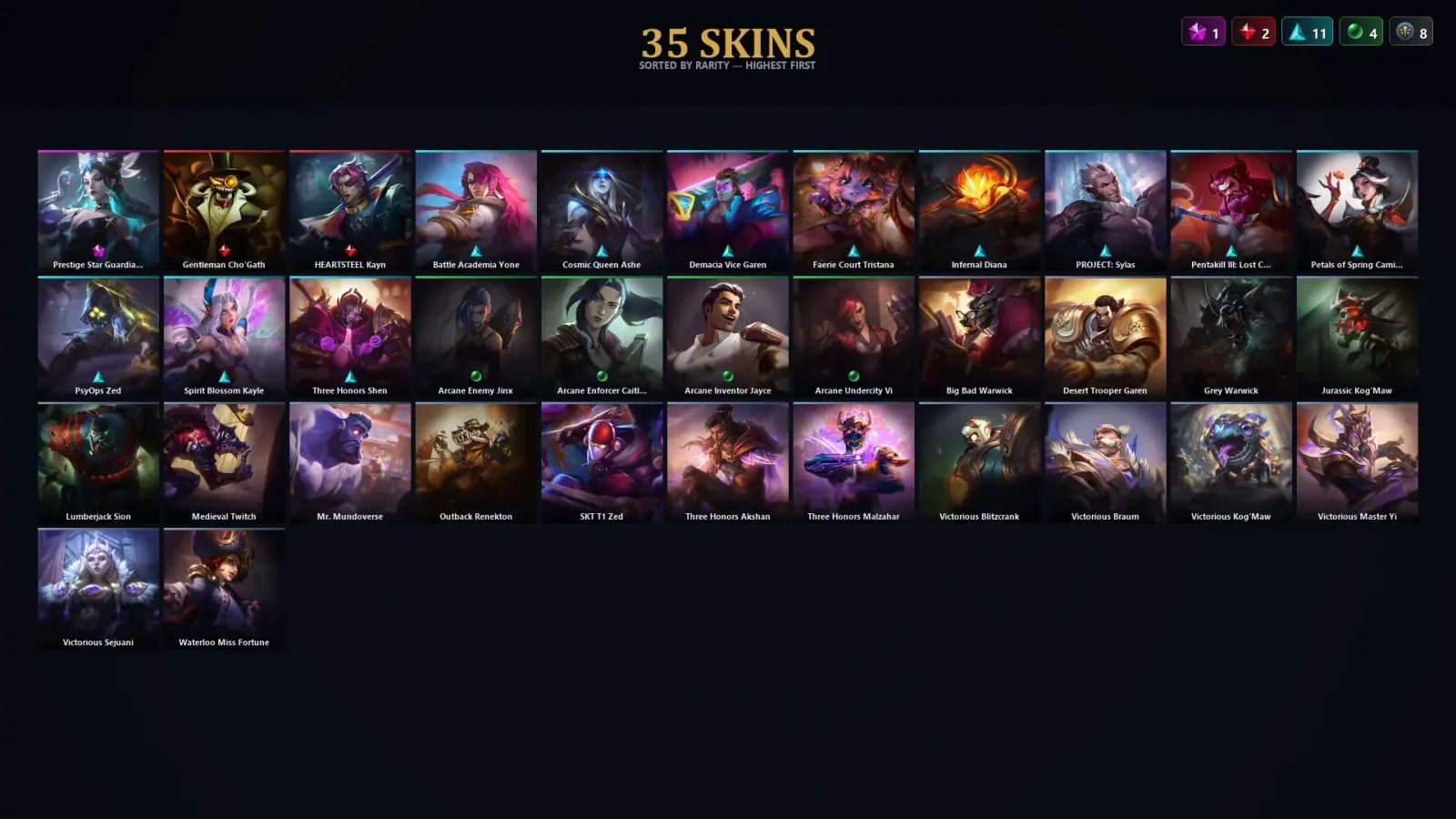 [LoL] | TR | Level 85 | Emerald III | 103 Champions | 35 Skins
