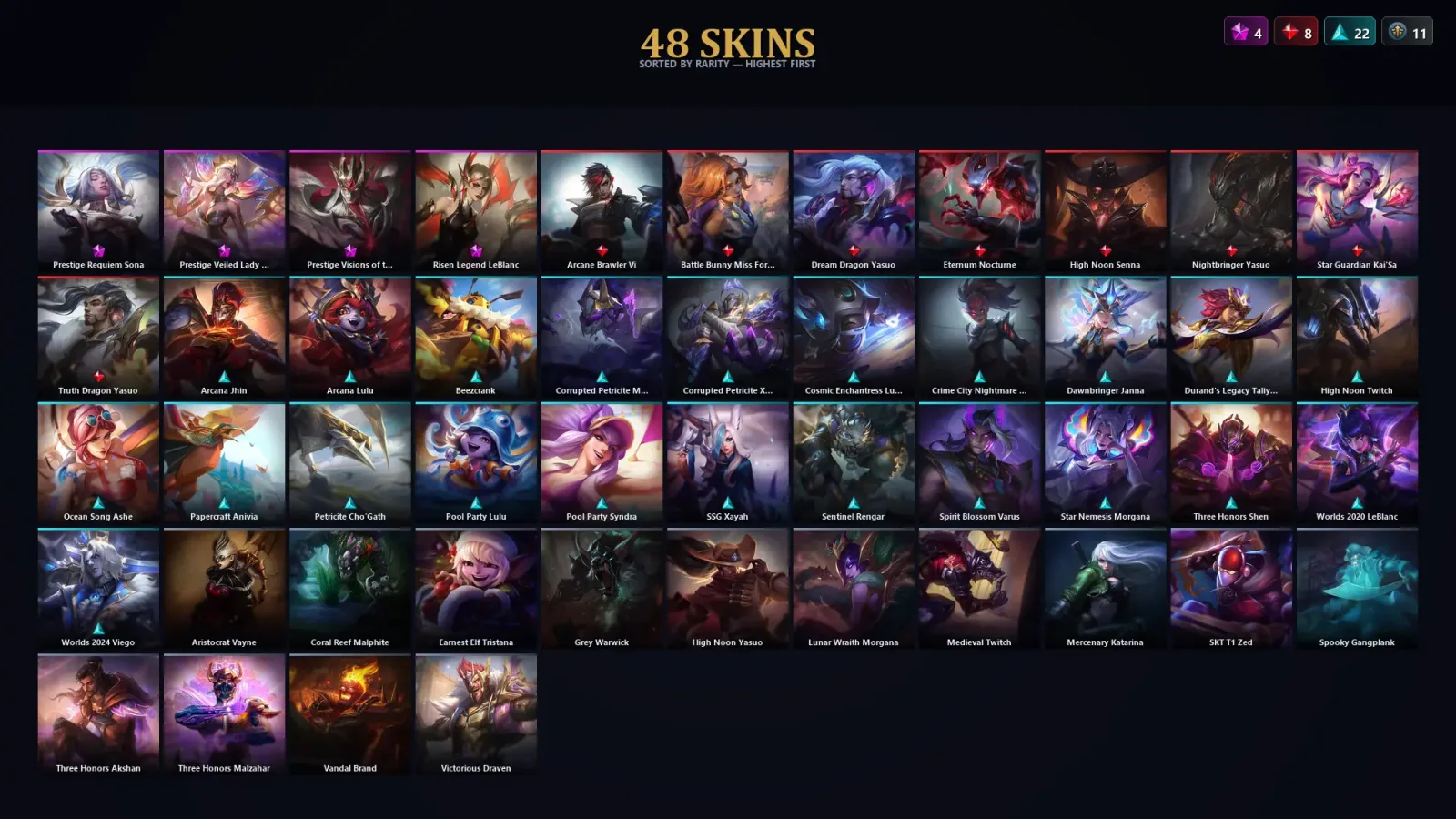 [LoL] | TR | Level 77 | Emerald IV | 137 Champions | 48 Skins | 17,275 BE — LoL account