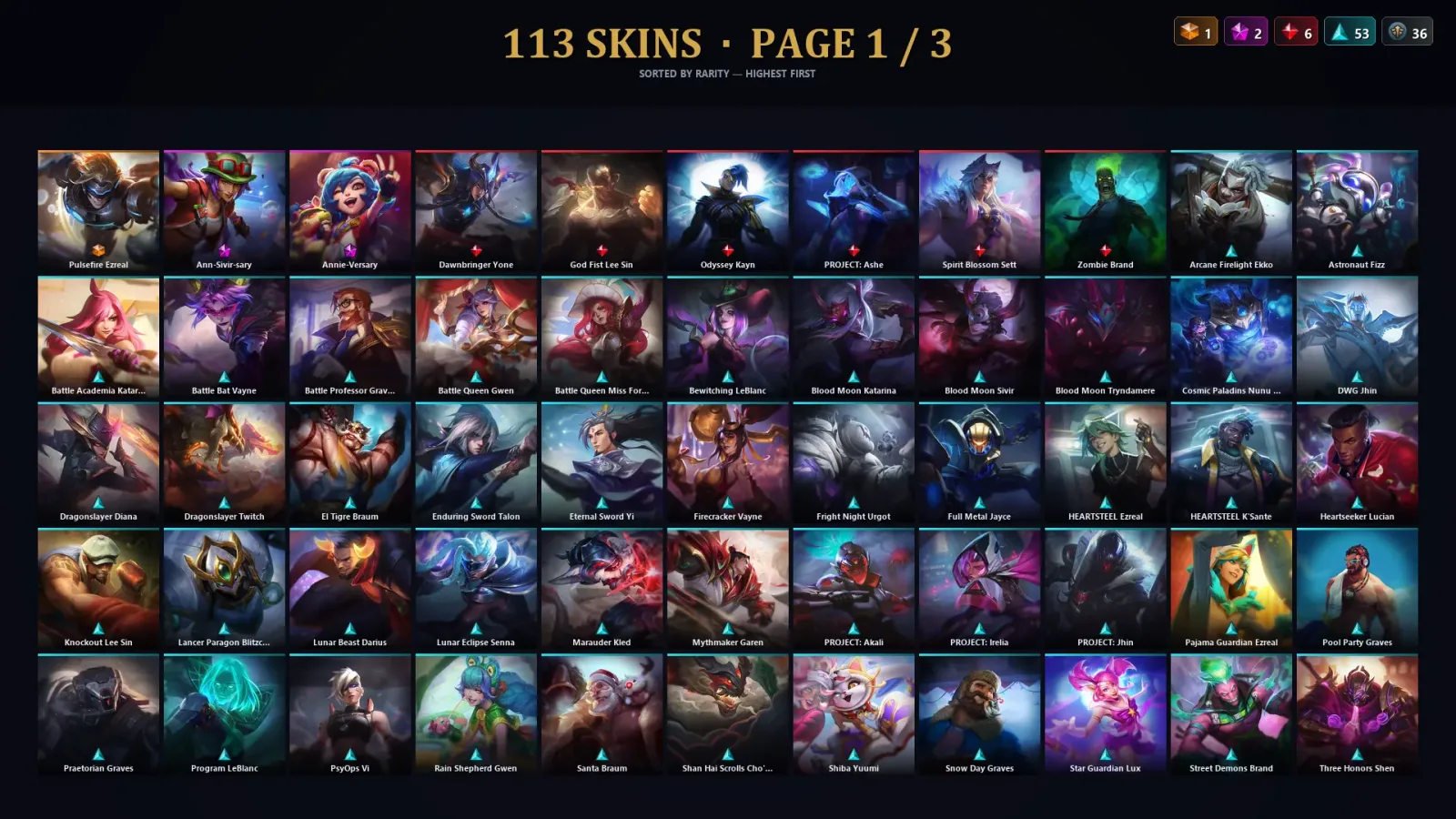 [LoL] | TR | Level 500 | Gold II | 172 Champions | 113 Skins | 71,641 BE — LoL account