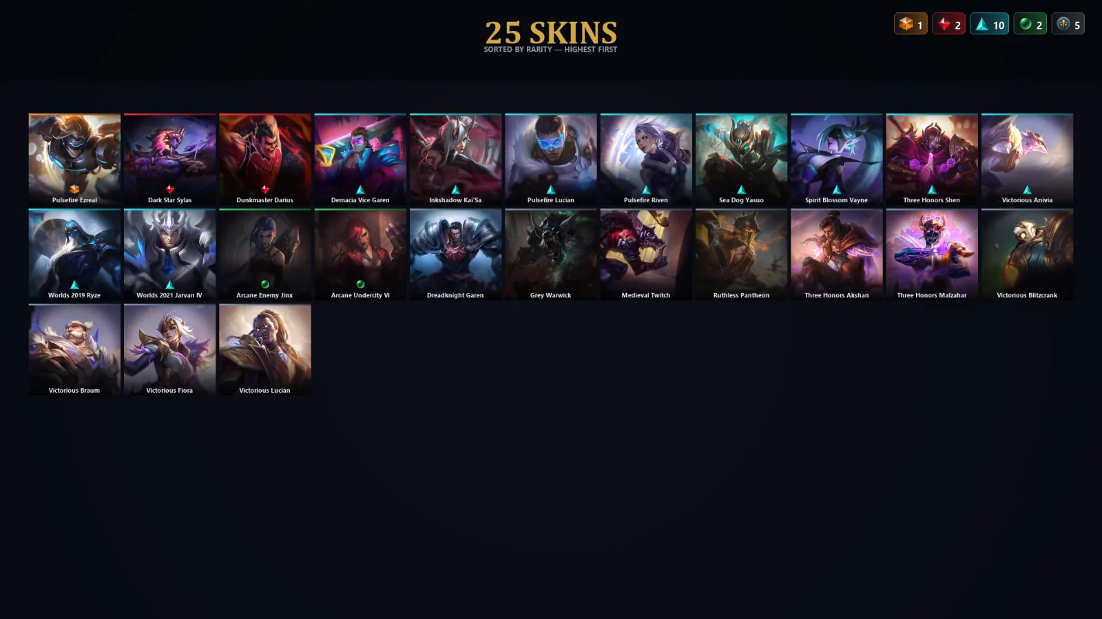 [LoL] | TR | Level 30 | Challenger | 129 Champions | 25 Skins | 22,522 BE