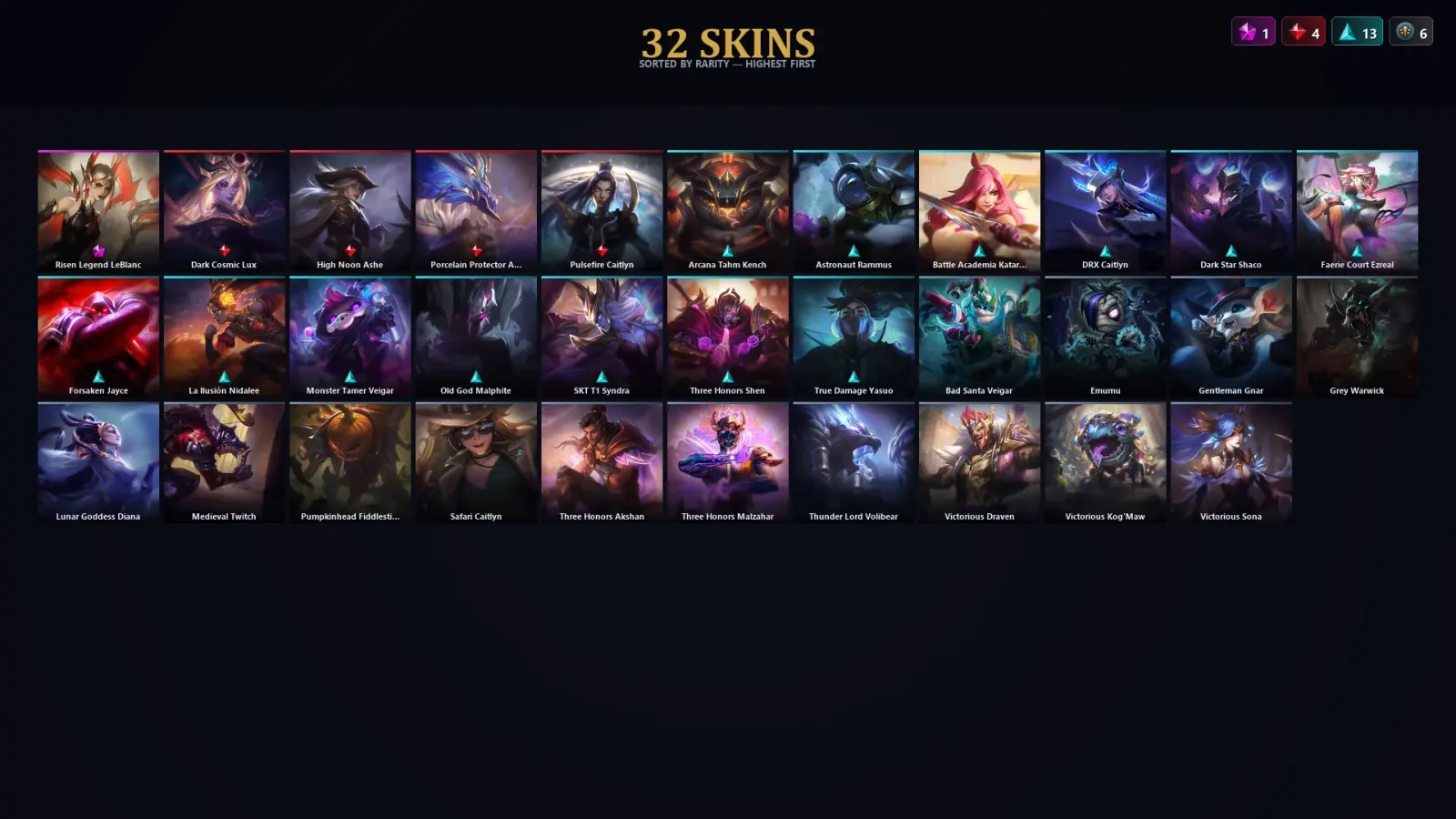 [LoL] | TR | Level 79 | Gold II | 78 Champions | 32 Skins | 14,616 BE