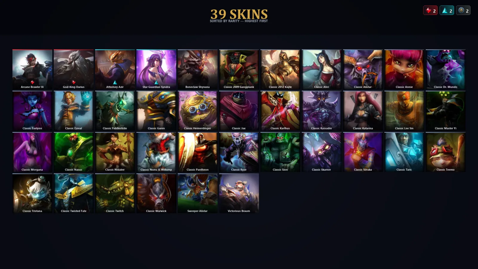 [LoL] | EUW | Level 40 | Platinum I | 85 Champions | 39 Skins