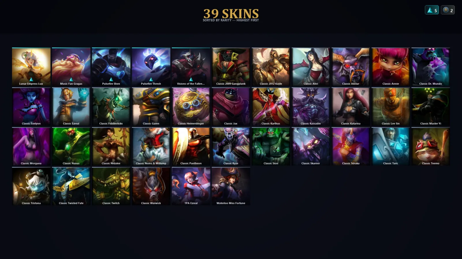 [LoL] | TR | Level 30 | 58 Champions | 39 Skins
