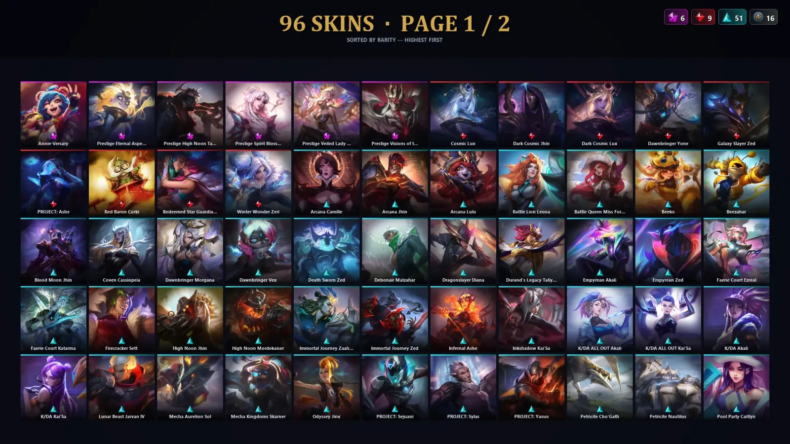 [LoL] | TR | Level 90 | Platinum IV | 143 Champions | 96 Skins — LoL account