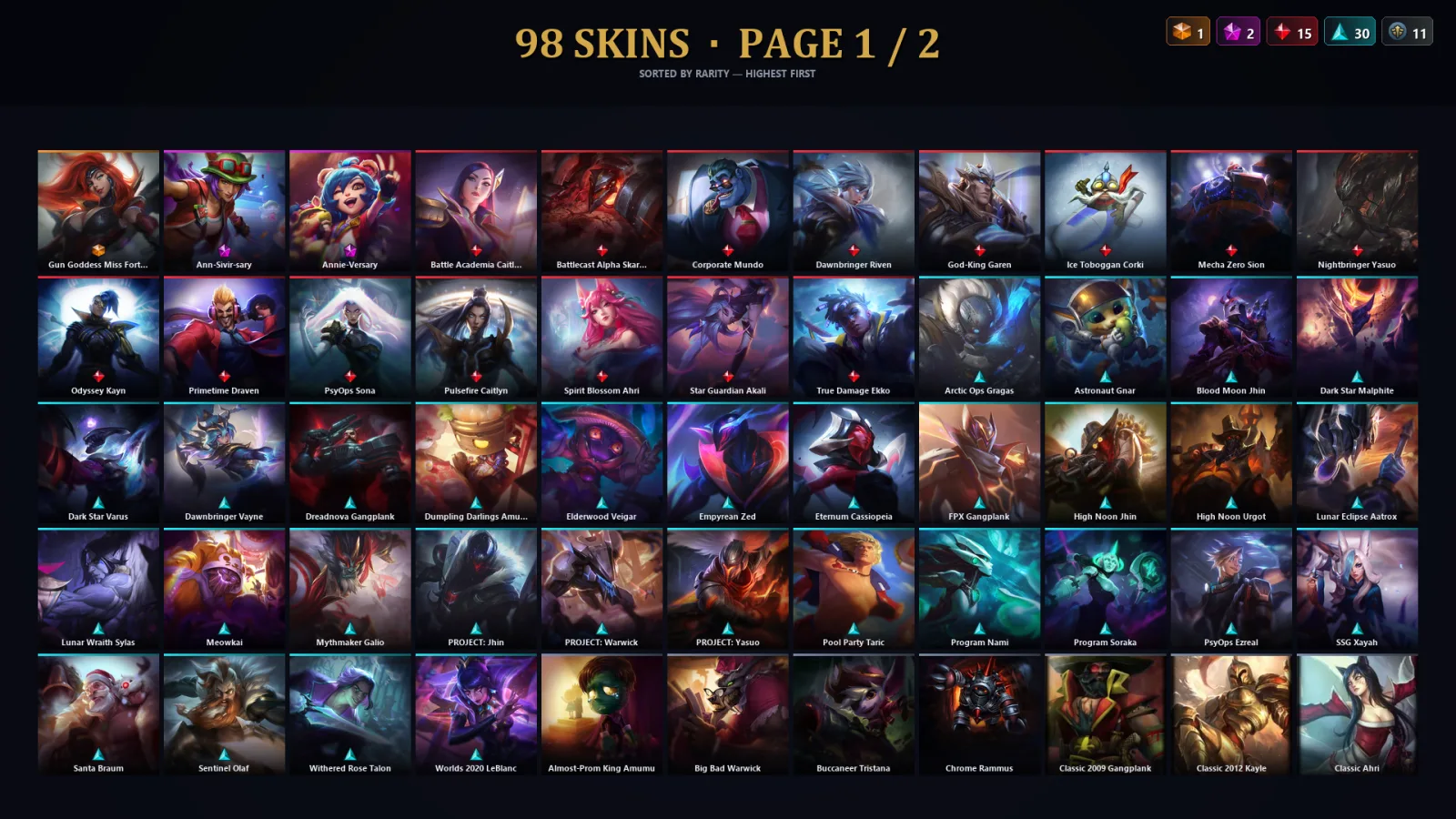 [LoL] | TR | Level 158 | 104 Champions | 66 Skins | 36,966 BE
