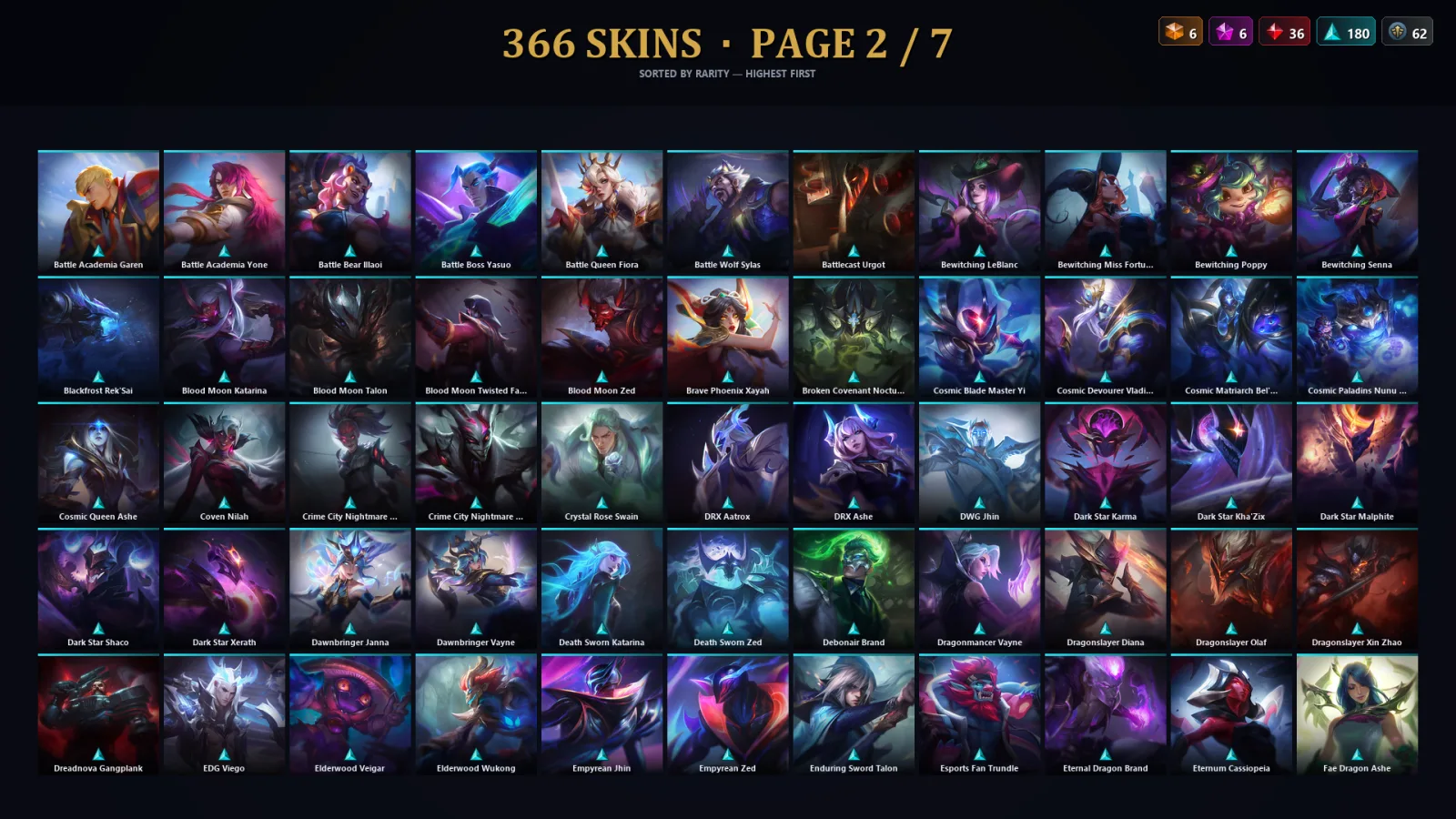 [LoL] | TR | Level 408 | Gold IV | 173 Champions | 334 Skins | 73,464 BE