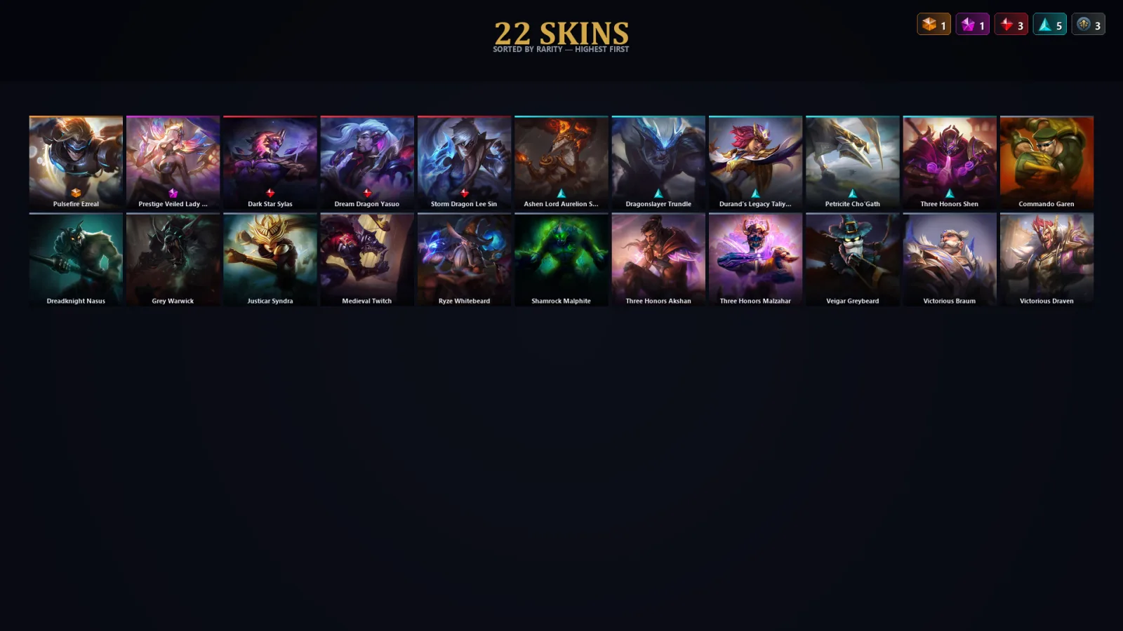 [LoL] | TR | Level 82 | Platinum IV | 128 Champions | 22 Skins | 11,505 BE