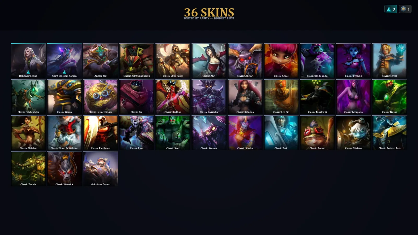 [LoL] | EUW | Level 42 | Emerald I | 69 Champions | 36 Skins