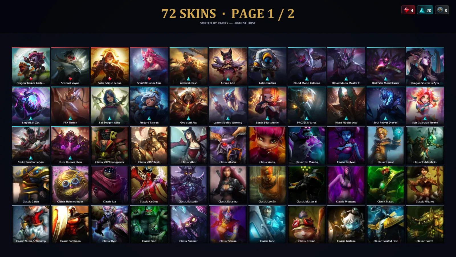 [LoL] | EUW | Level 101 | Silver I | 125 Champions | 72 Skins