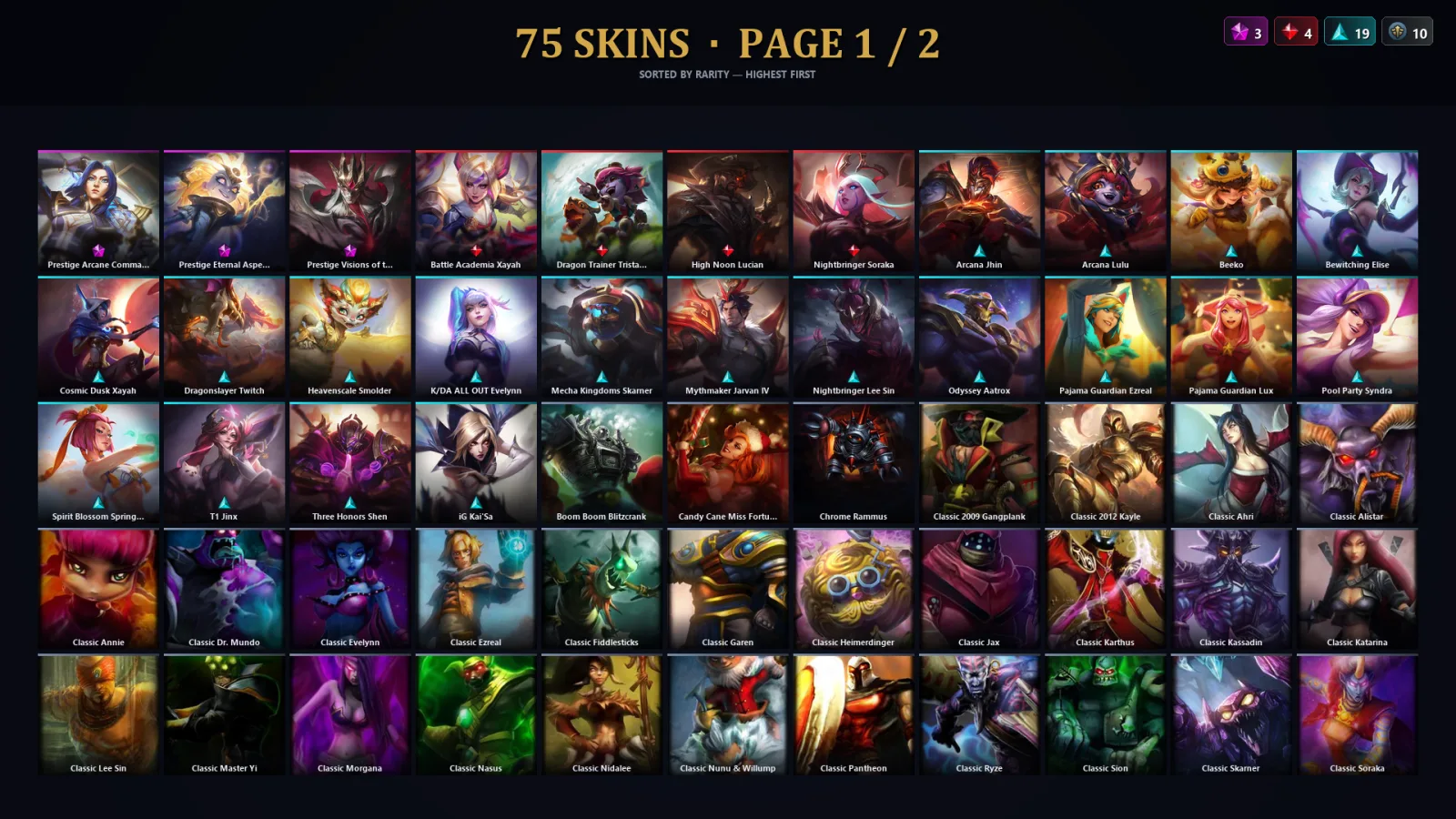 [LoL] | TR | Level 74 | Diamond II | 141 Champions | 43 Skins | 10,893 BE