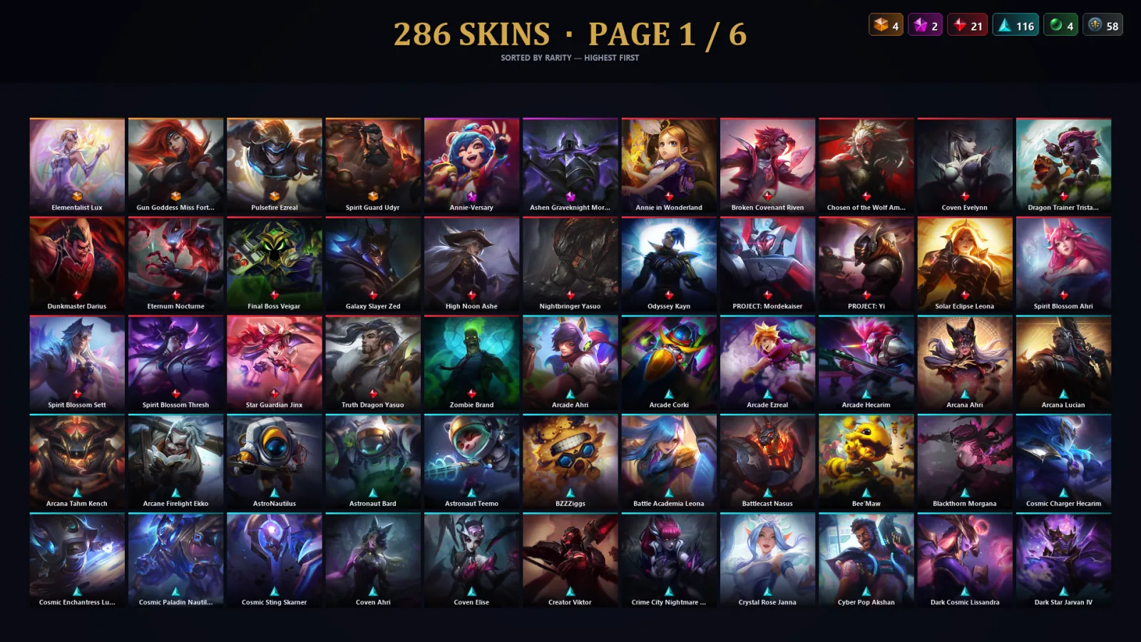 [LoL] | TR | Level 427 | Emerald IV | 172 Champions | 286 Skins | 39,125 BE