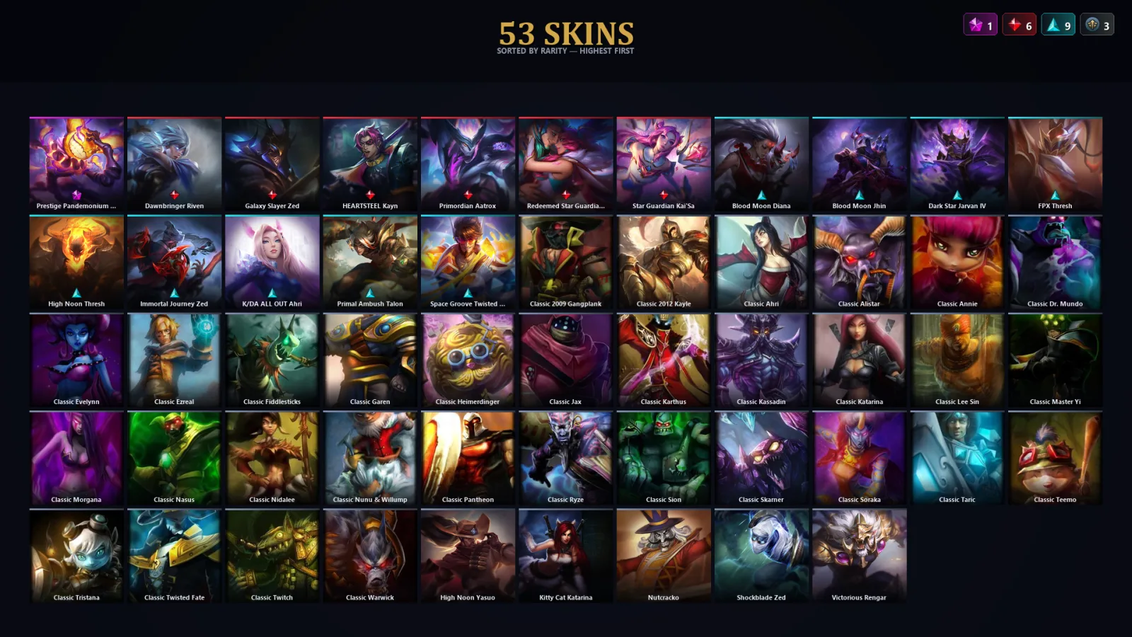 [LoL] | TR | Level 42 | Platinum II | 127 Champions | 21 Skins | 11,898 BE