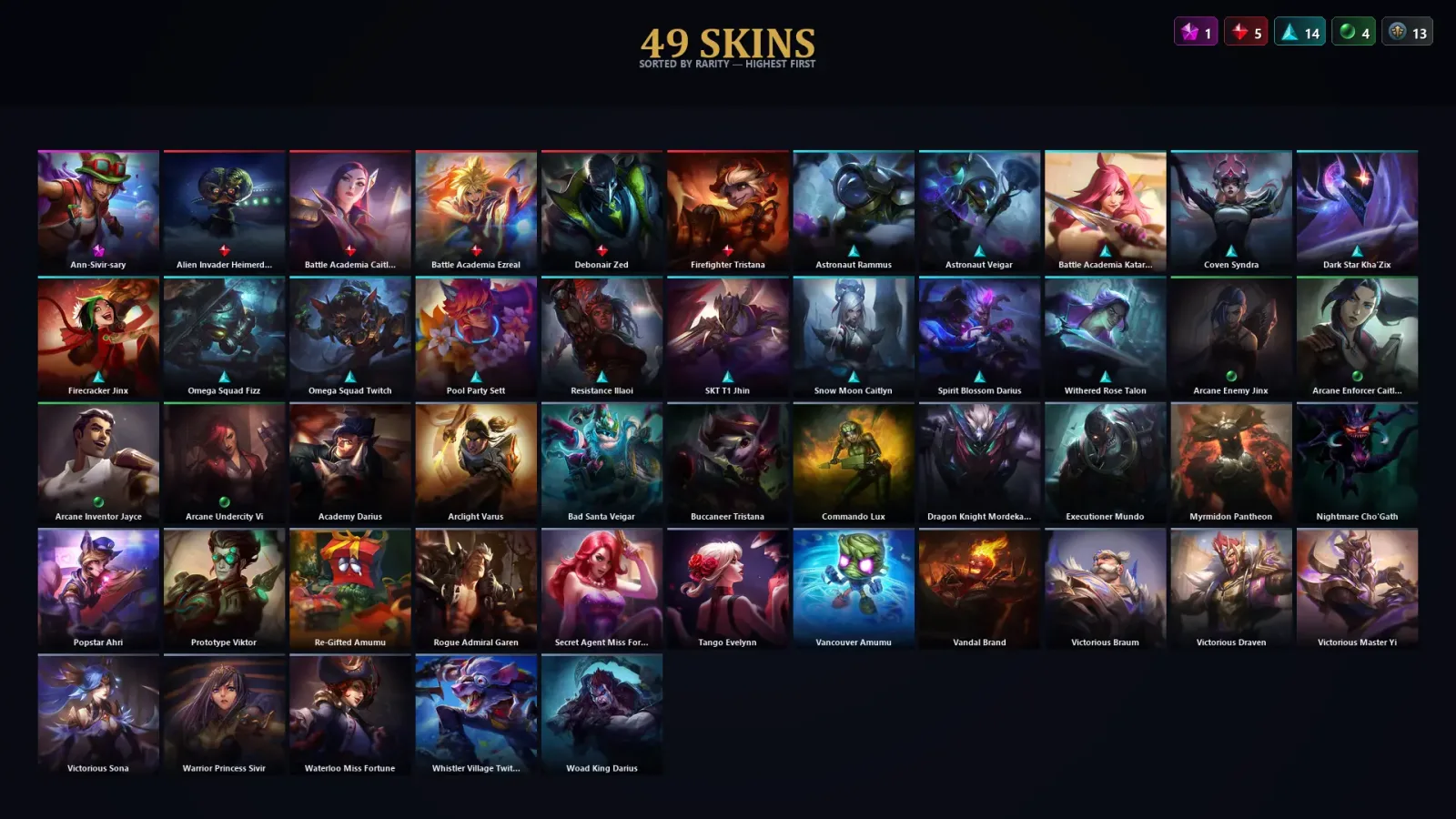 [LoL] | TR | Level 165 | Silver III | 126 Champions | 49 Skins | 45,380 BE — LoL account