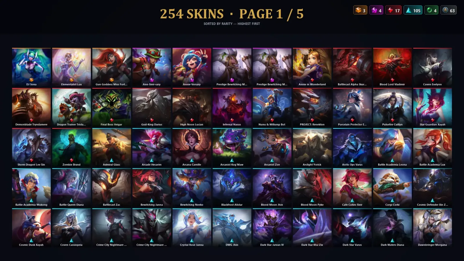 [LoL] | NA | Level 388 | 172 Champions | 254 Skins | 18,232 BE