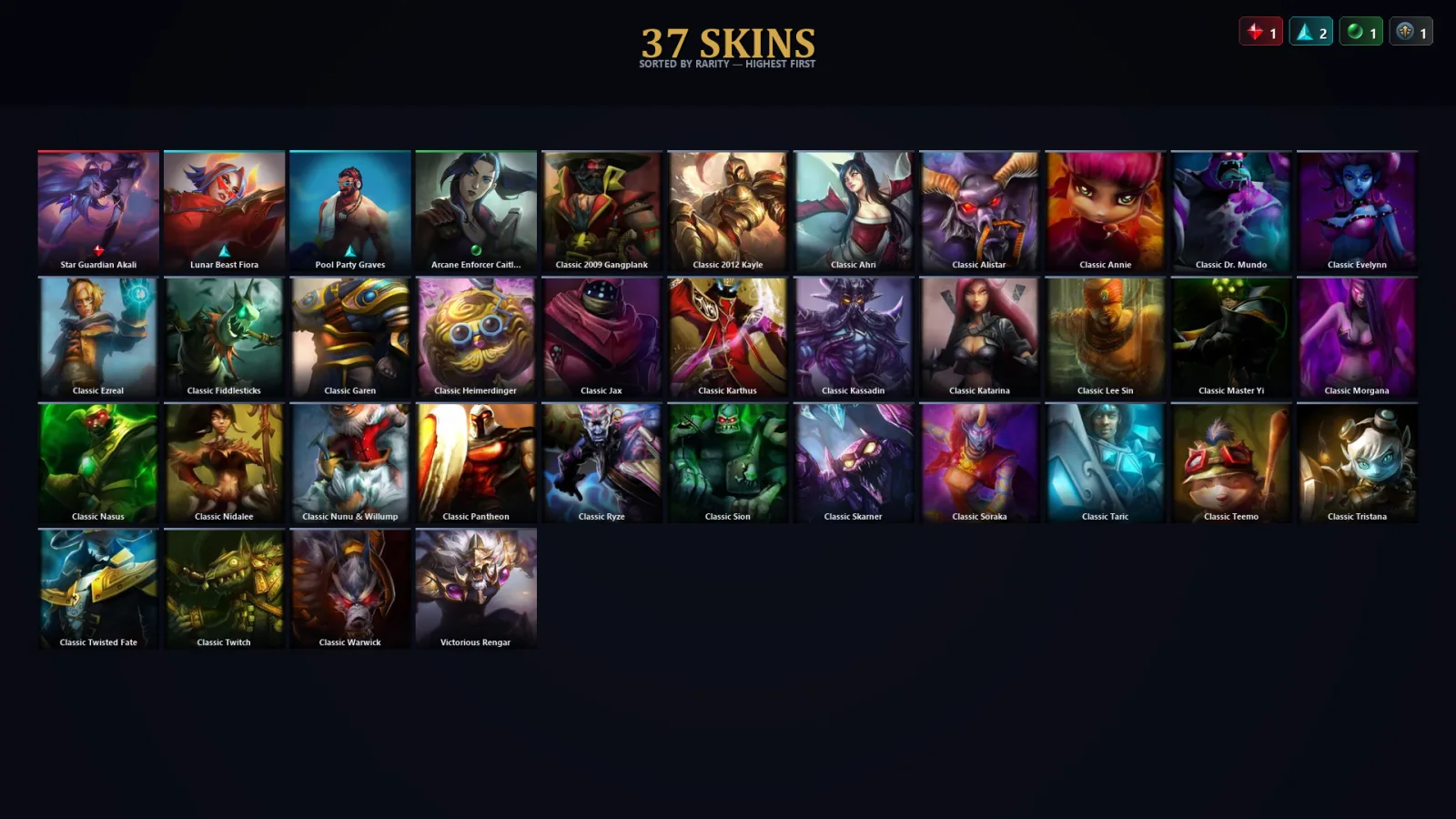 [LoL] | EUW | Level 42 | Platinum II | 65 Champions | 5 Skins | 20,546 BE