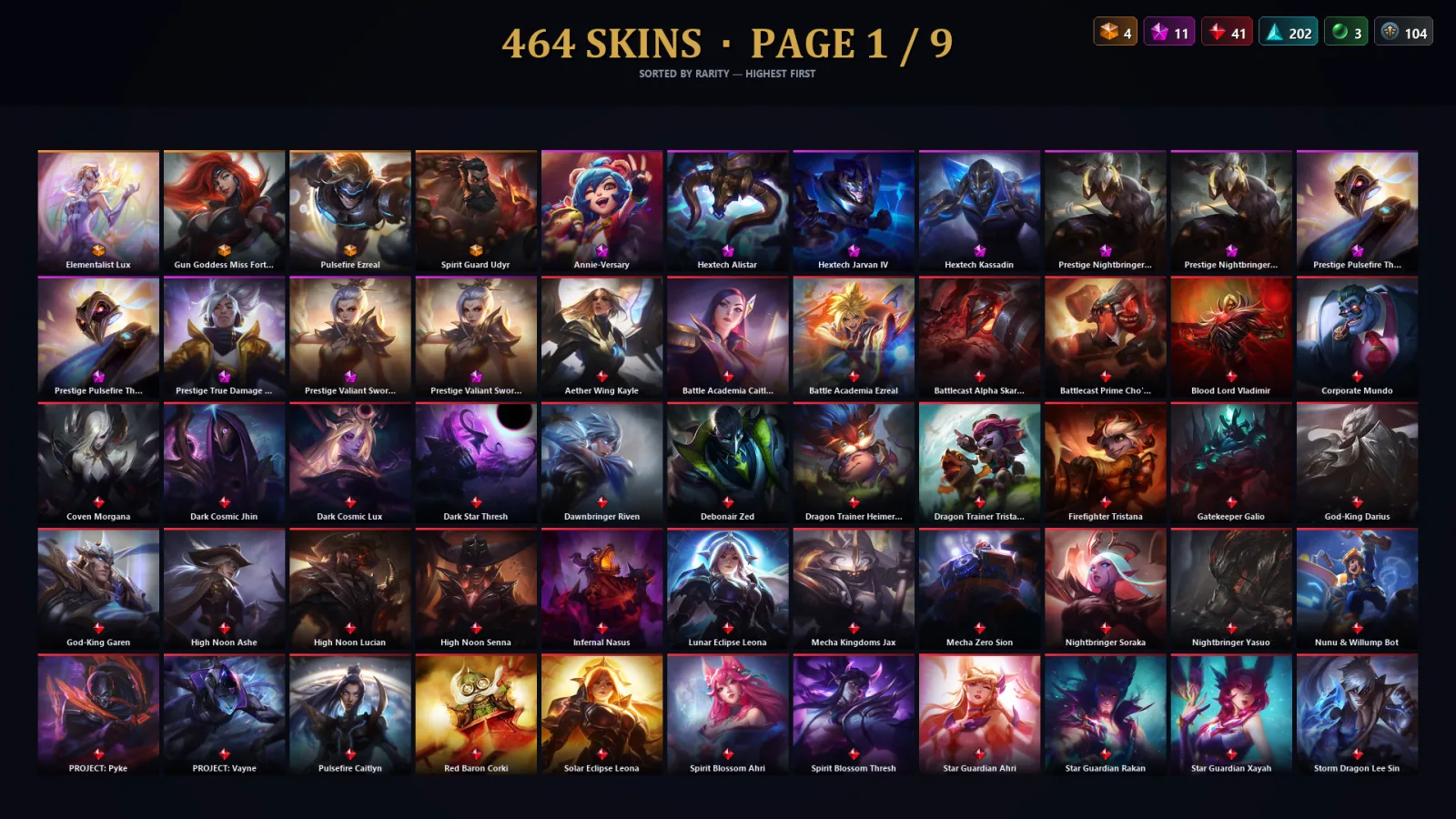[LoL] | EUW | Level 454 | 165 Champions | 432 Skins | 72,333 BE