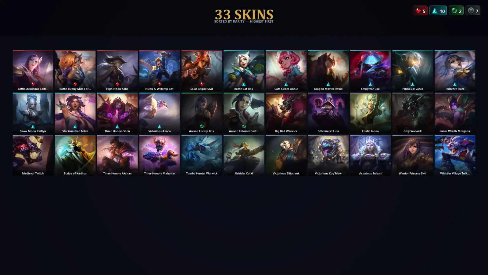 [LoL] | EUW | Level 124 | Emerald IV | 88 Champions | 33 Skins | 13,180 BE
