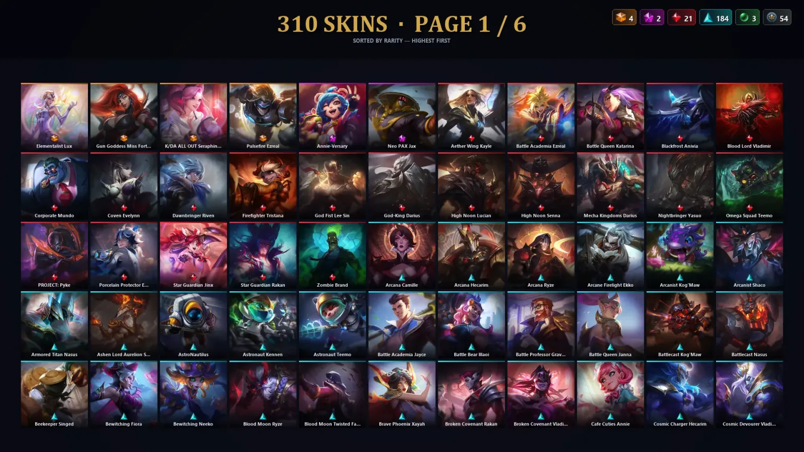 [LoL] | EUW | Level 460 | Emerald IV | 172 Champions | 310 Skins | 97,230 BE — LoL account
